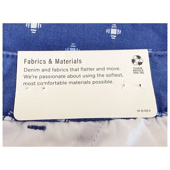 A.N.A. NWT Denim Blue Mid-Rise Twill Short Geometric Print Women's Size 18 NEW - Picture 5 of 6